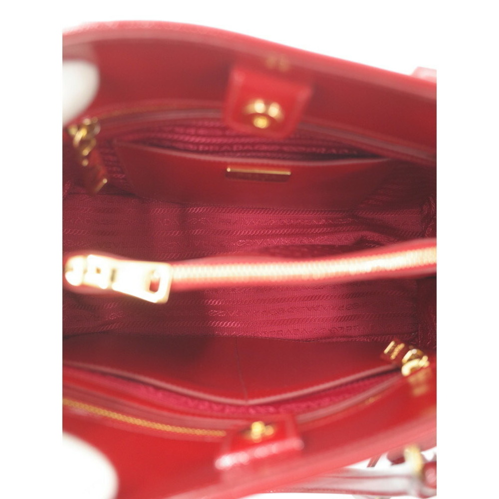 Prada Saffiano Vernice Leather Red satchel vibrant red patent leather - Picture 3 of 9